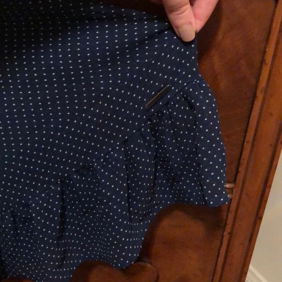 Abercrombie Navy Blue Tiny Polka Dot Dress - Picture 3 of 4